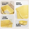 Wholesale of extra-large semi-enclosed and open cat litter boxes with anti-splash and anti-odor features, thickened kitten toilet details Picture